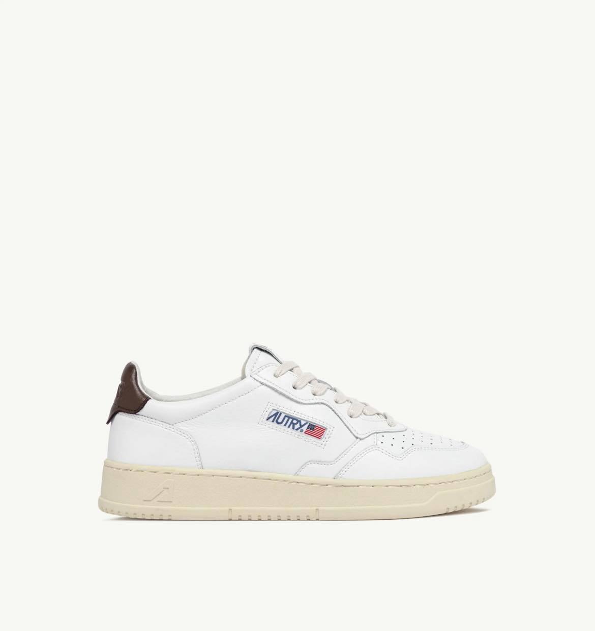 AUTRY MEDALIST LOW LEATHER - WHITE / BROWN