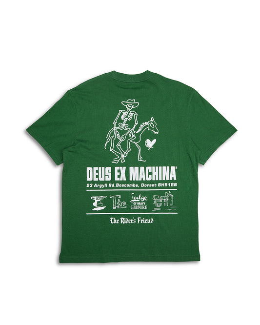 DEUS EX MACHINA BOSCOMBE ADDRESS TEE - HILLSIDE GREEN