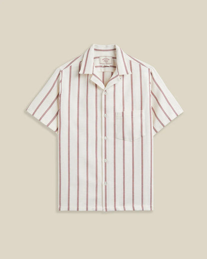 PORTUGUESE FLANNEL PIQUET STRIPE - BORDEAUX