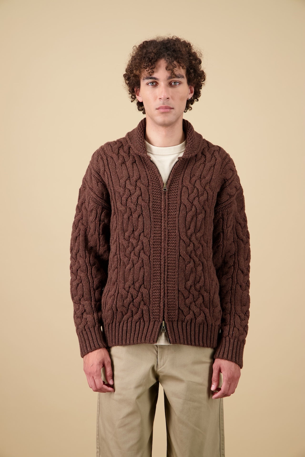 NITTO KNITWEAR VESTE OHANNES - MARRON