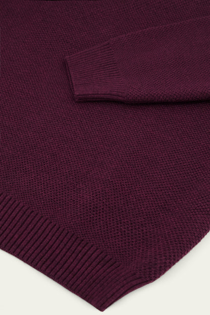 NITTO KNITWEAR PULL YOURI COL ROND - BORDEAUX