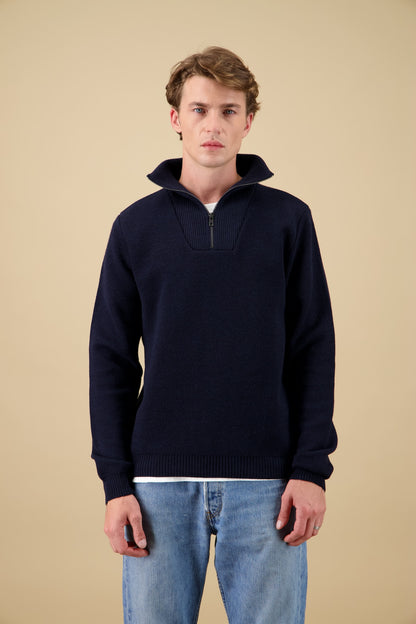 NITTO KNITWEAR PULL YOURI CAMIONNEUR - NAVY
