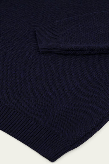NITTO KNITWEAR PULL YOURI COL ROULE - NAVY