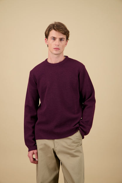 NITTO KNITWEAR PULL YOURI COL ROND - BORDEAUX