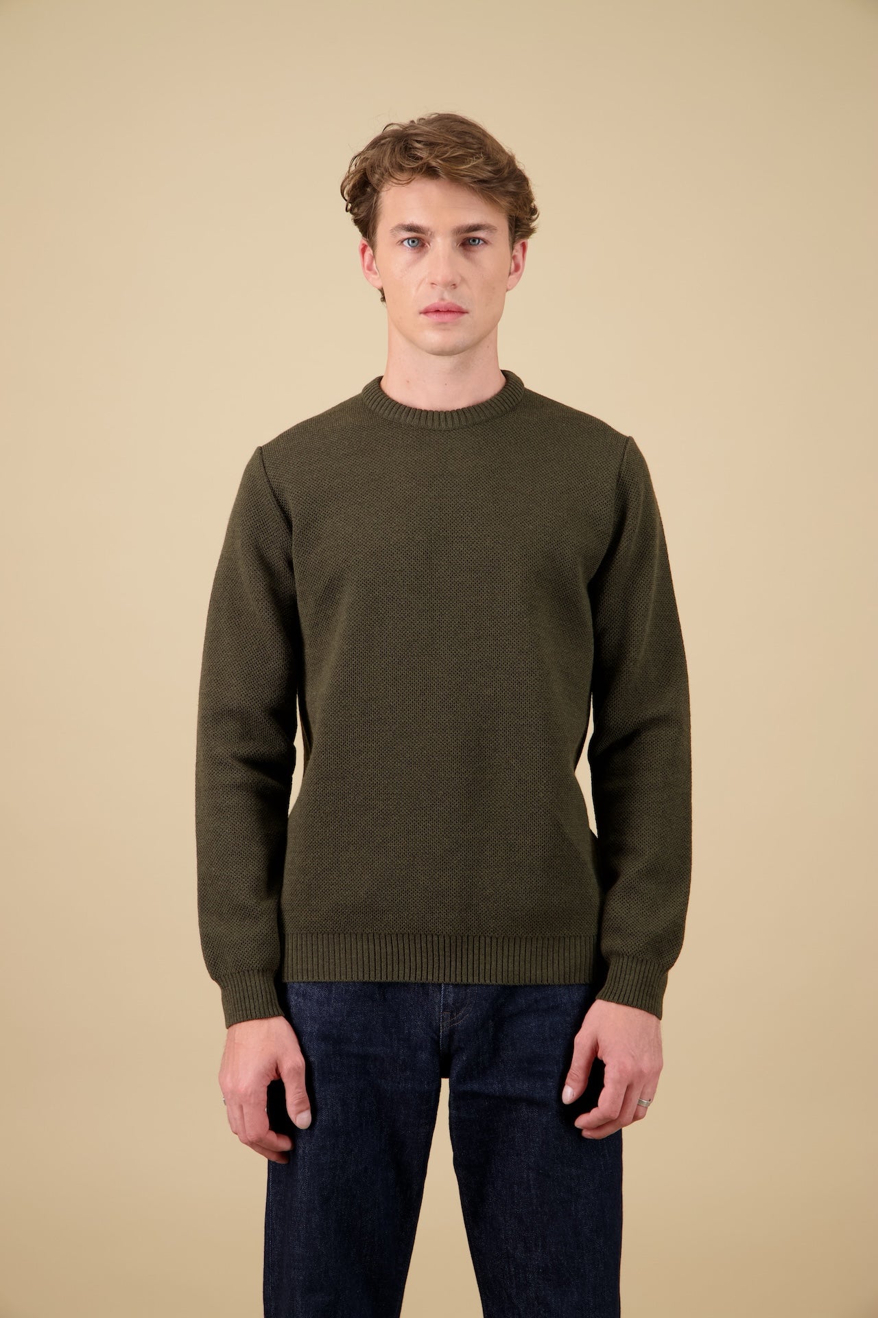 NITTO KNITWEAR PULL YOURI COL ROND - KAKI