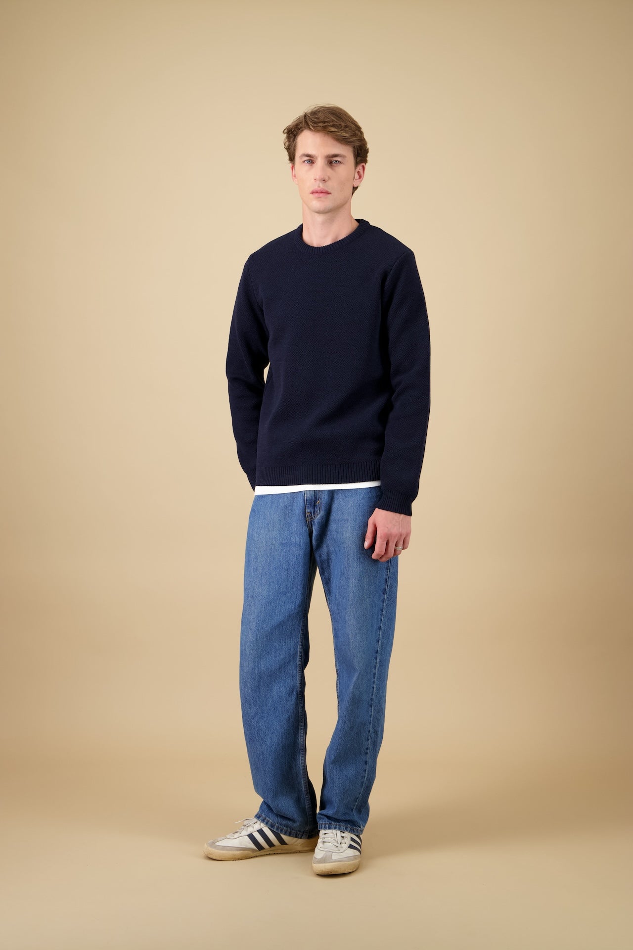 NITTO KNITWEAR PULL YOURI COL ROND - MARINE
