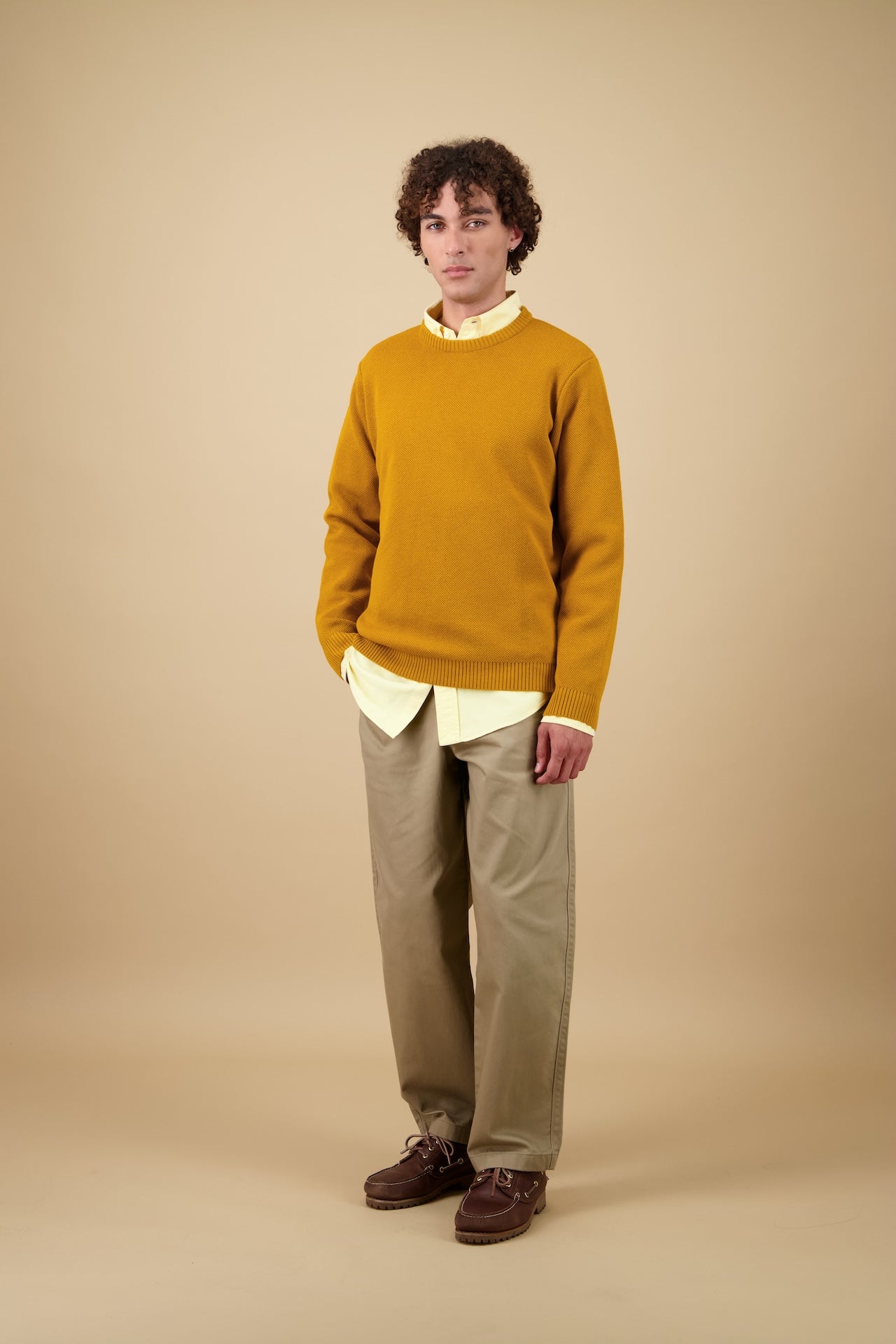 NITTO KNITWEAR PULL YOURI COL ROND - OCRE