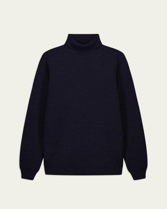 NITTO KNITWEAR PULL YOURI COL ROULE - NAVY