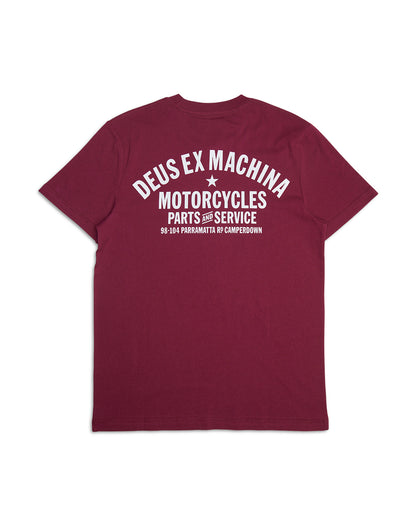 DEUS EX MACHINA CAMPERDOWN ADDRESS TEE - RHODO