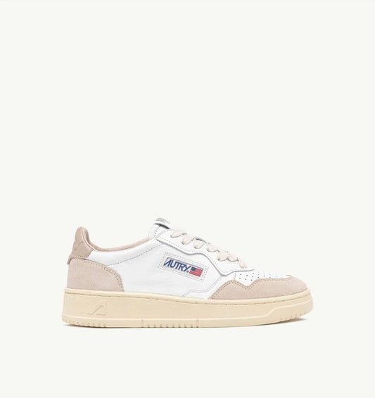 AUTRY MEDALIST LOW LEATHER SUEDE - WHITE / PEPPER