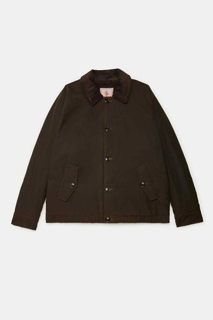 BARACUTA DECK JACKET WAXED COTTON - DEEP MOSS