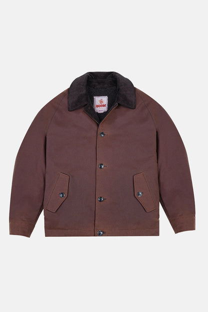 BARACUTA DECK JACKET WAXED COTTON - CHOCOLATE