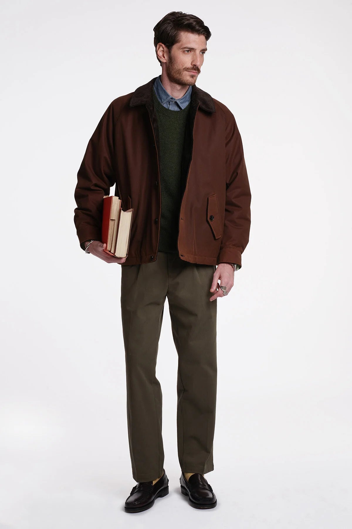 BARACUTA DECK JACKET WAXED COTTON - CHOCOLATE