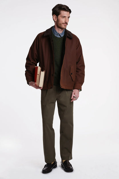BARACUTA DECK JACKET WAXED COTTON - CHOCOLATE