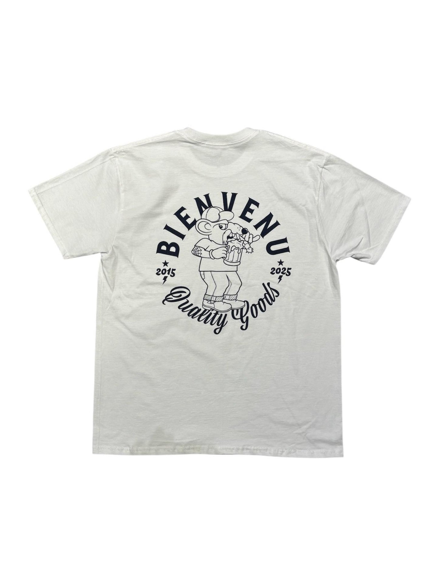 BIENVENU GOODS TEE RATS 10TH ANNIVERSARY - WHITE / NAVY
