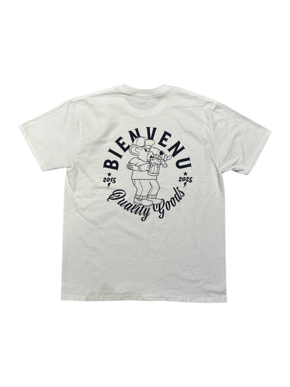 BIENVENU GOODS TEE RATS 10TH ANNIVERSARY - WHITE / NAVY