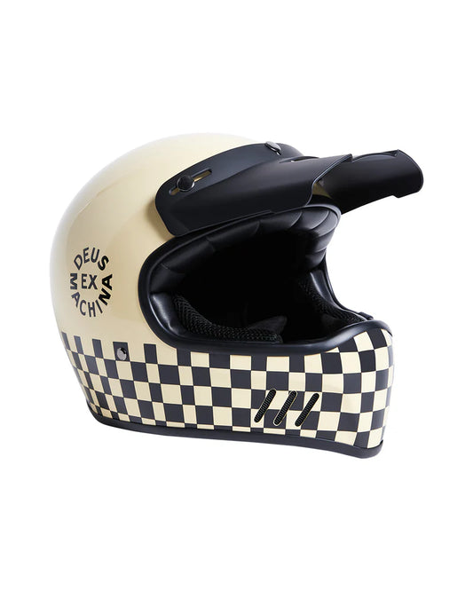 DEUS EX MACHINA CHECKER HELMET - VINTAGE WHITE