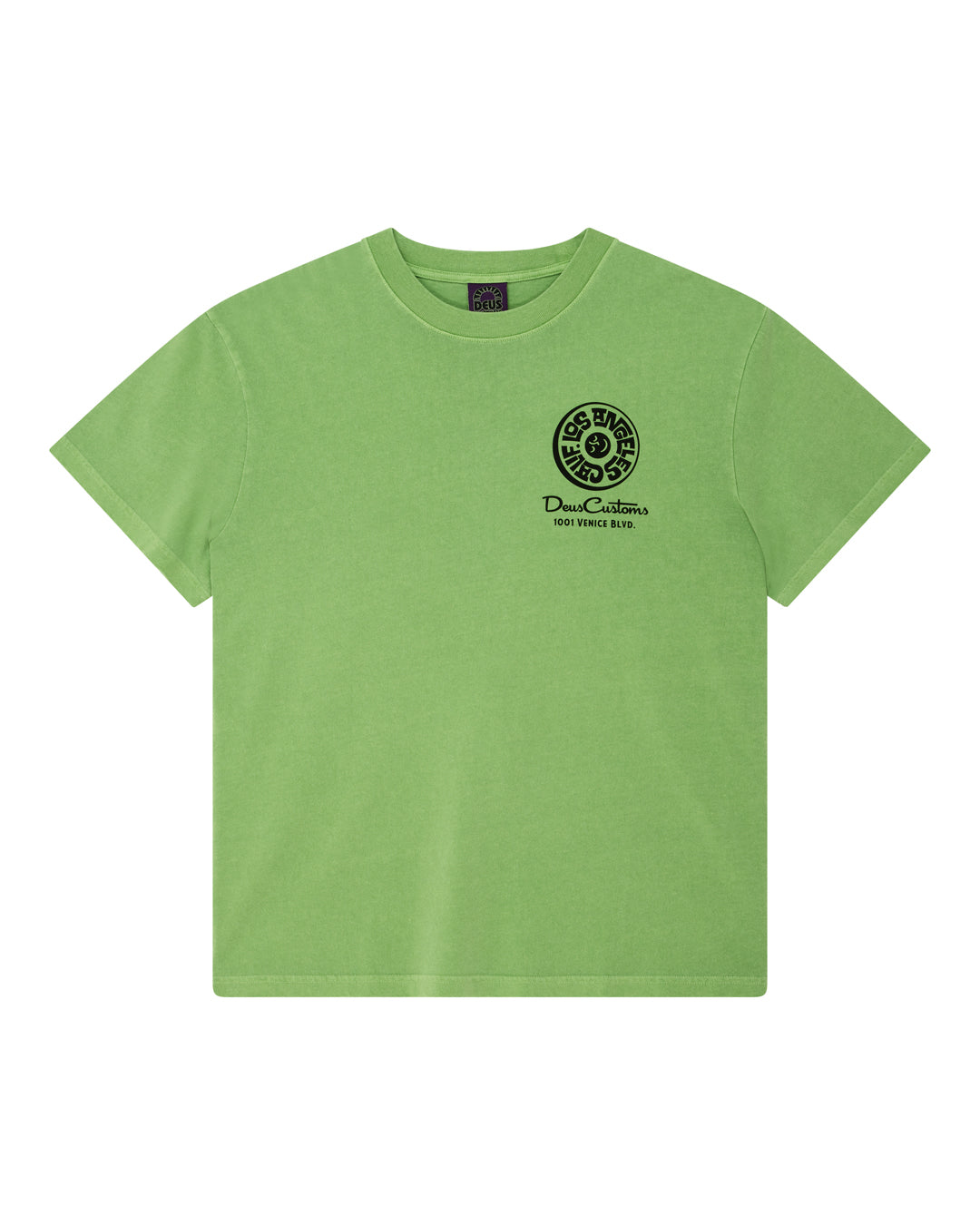 DEUS EX MACHINA LOS ANGELES ADDRESS TEE - PARROT GREEN