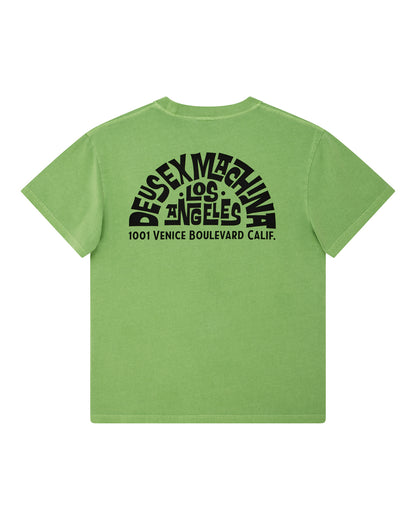 DEUS EX MACHINA LOS ANGELES ADDRESS TEE - PARROT GREEN