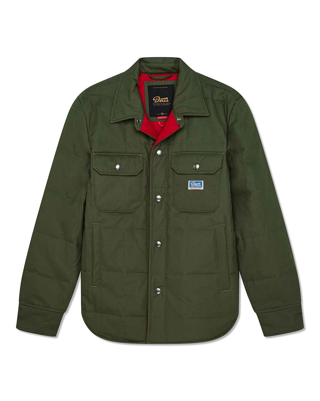 DEUS EX MACHINA MAXWELL WAXED OVERSHIRT - CYPRESS GREEN