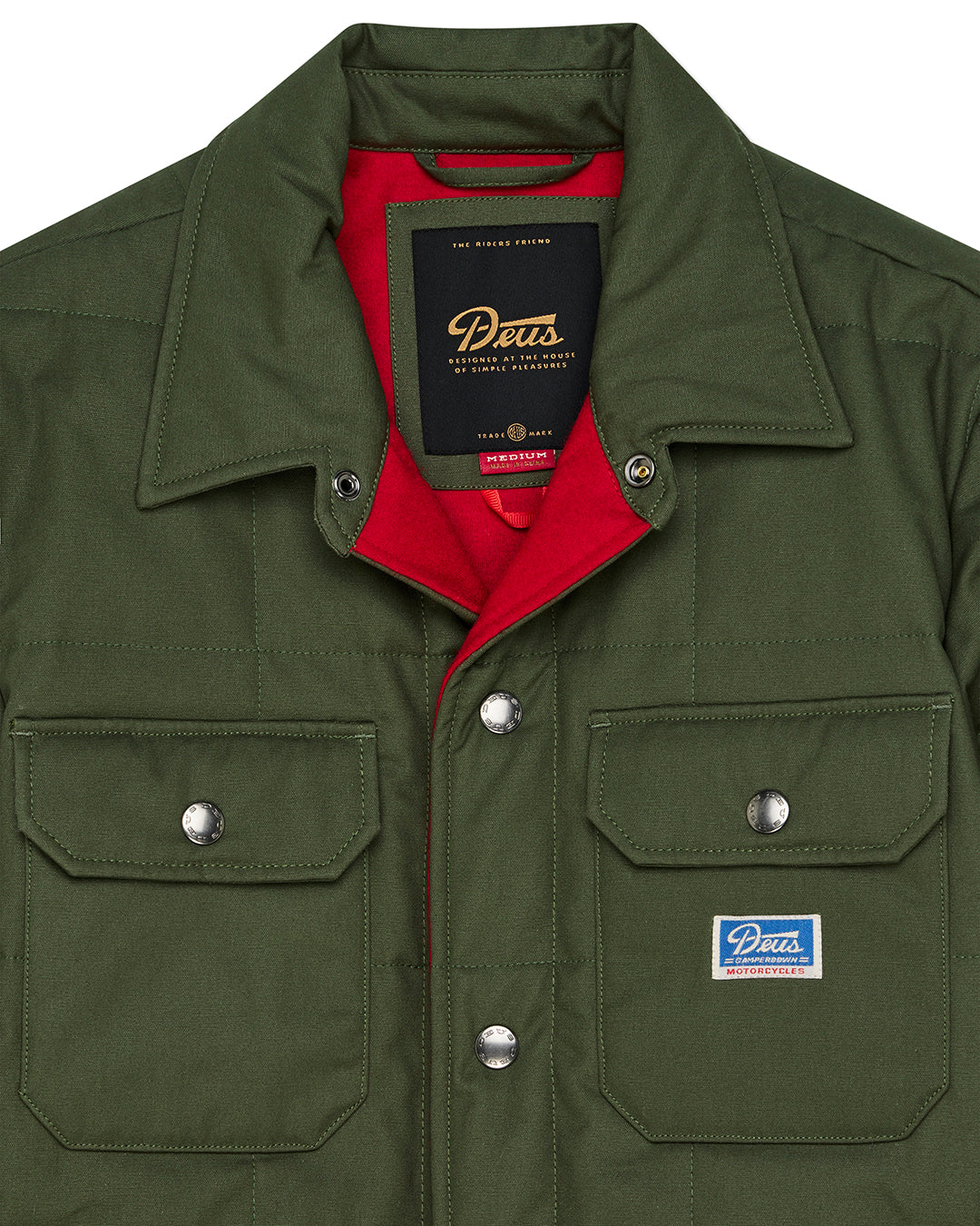 DEUS EX MACHINA MAXWELL WAXED OVERSHIRT - CYPRESS GREEN