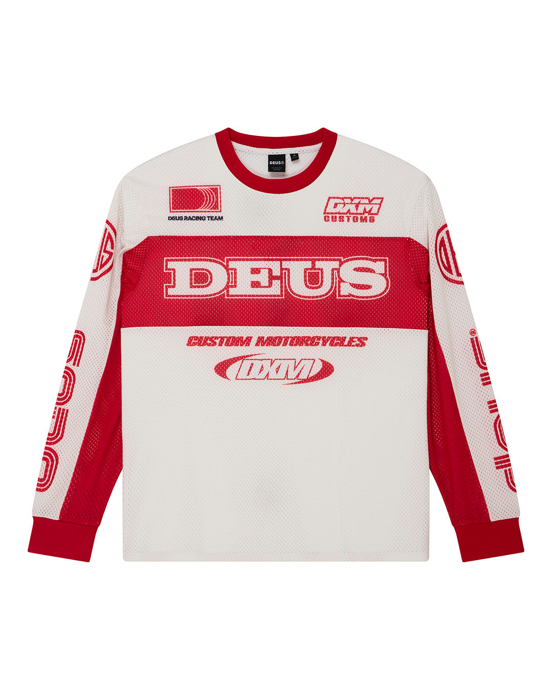 DEUS EX MACHINA STEP OUT MOTO JERSEY - WHITE / RED