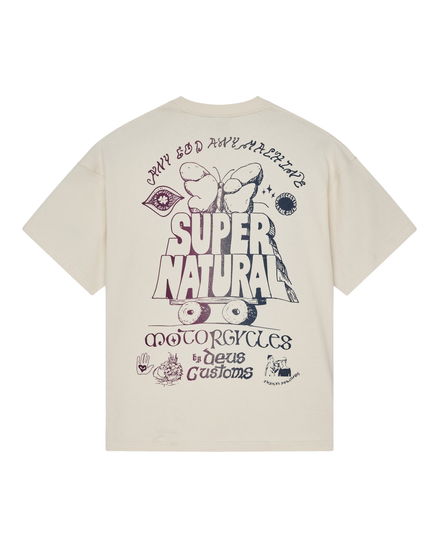 DEUS EX MACHINA TEMPLE TORQUE OS TEE - DIRTY WHITE