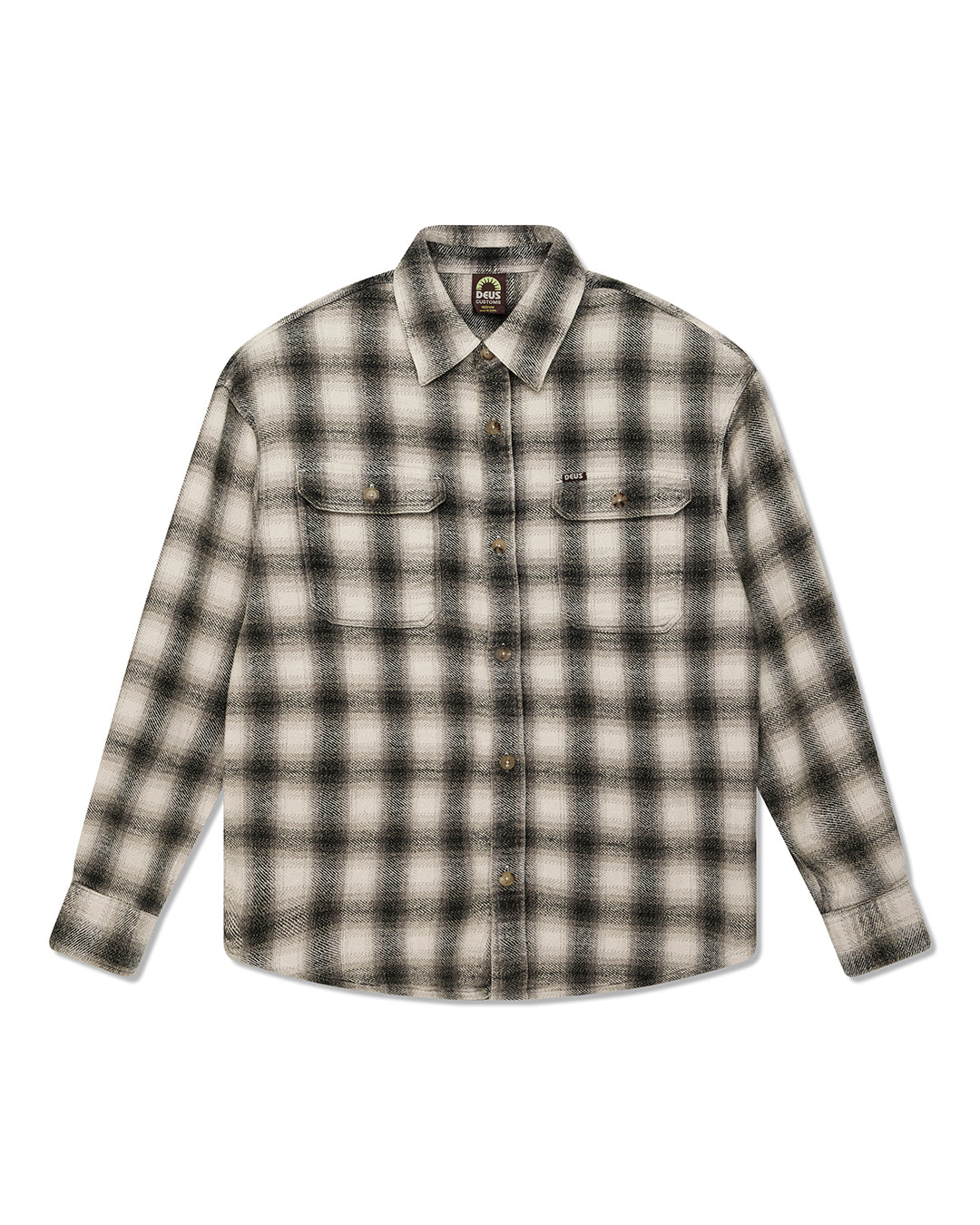 DEUS EX MACHINA TOO BUSY TOO WORK CHECK SHIRT - WHITE