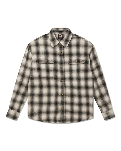DEUS EX MACHINA TOO BUSY TOO WORK CHECK SHIRT - WHITE