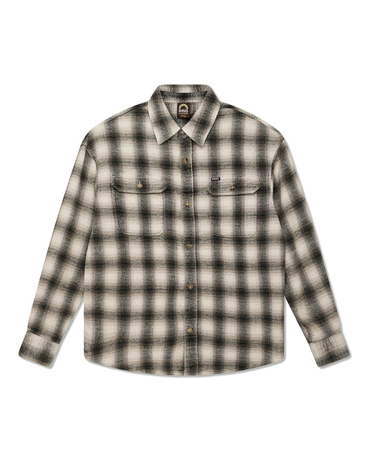 DEUS EX MACHINA TOO BUSY TOO WORK CHECK SHIRT - WHITE