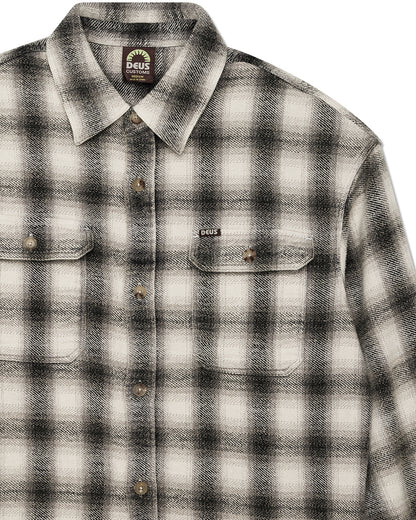 DEUS EX MACHINA TOO BUSY TOO WORK CHECK SHIRT - WHITE