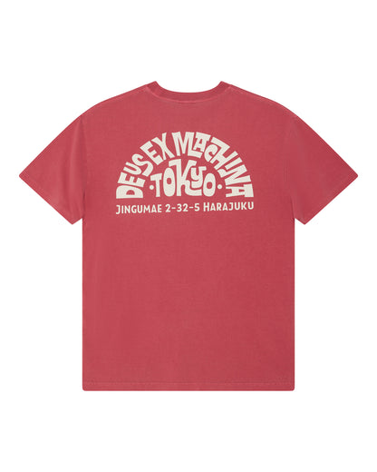 DEUS EX MACHINA TOKYO ADDRESS TEE - MELON RED