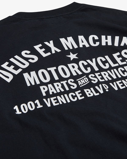 DEUS EX MACHINA VENICE ADDRESS TEE - BLACK