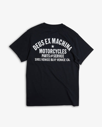 DEUS EX MACHINA VENICE ADDRESS TEE - BLACK