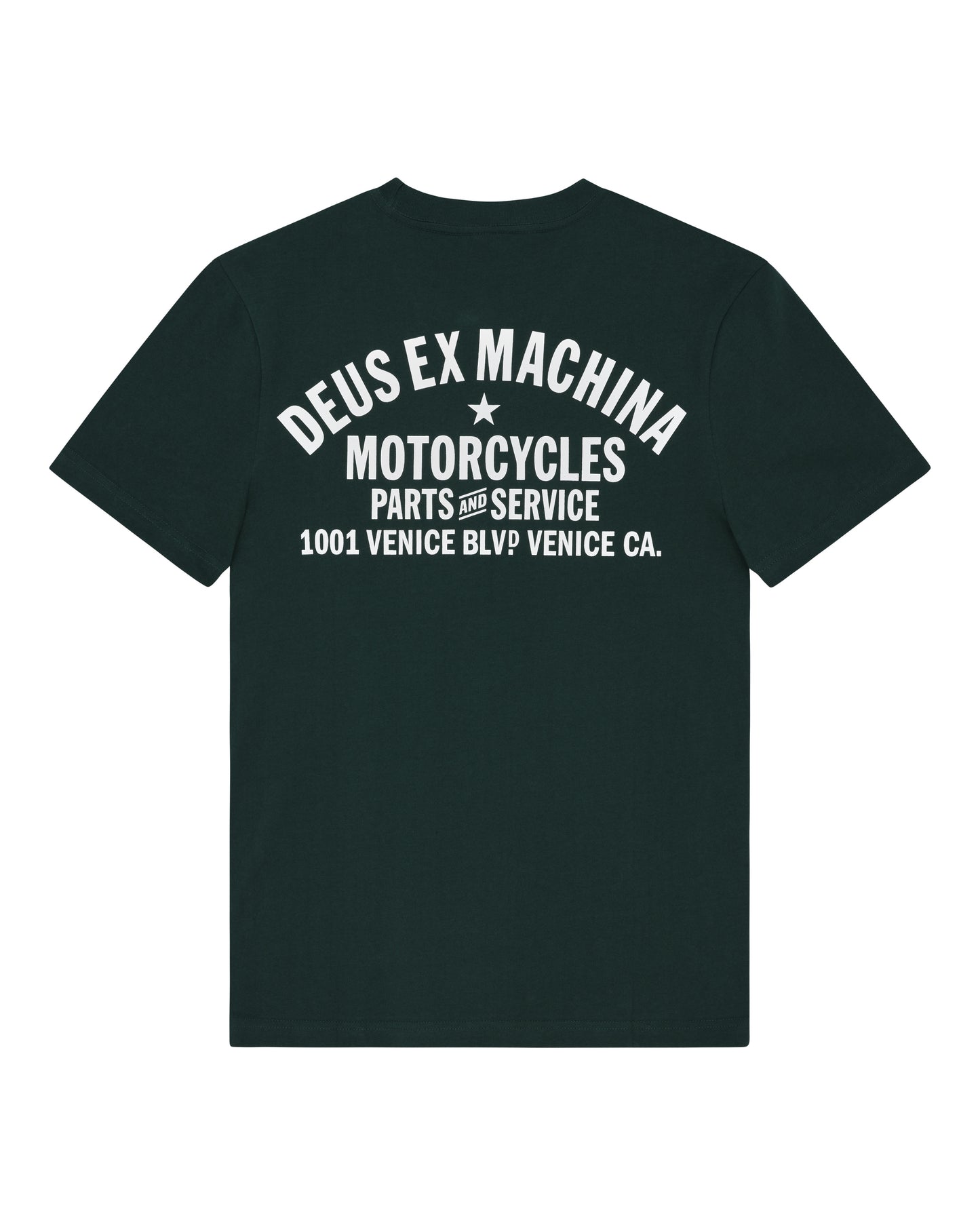 DEUS EX MACHINA VENICE ADDRESS TEE - RACING GREEN