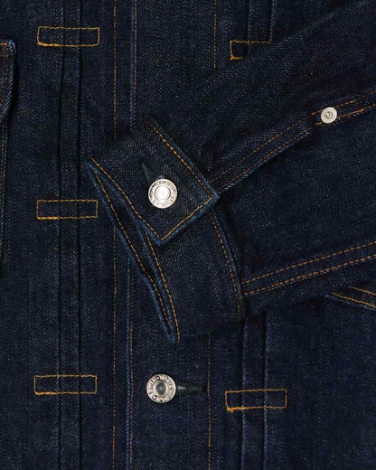 EDWIN JACKET TYPE II KURABO RED SELVEDGE 14 OZ RECYCLE INDIGO DENIM - BLUE RINSED