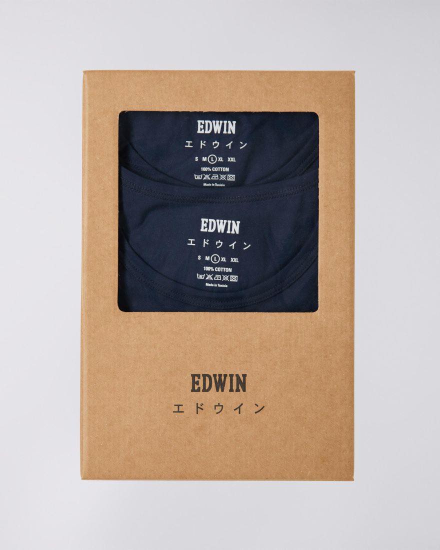 EDWIN DOUBLE PACK SS TEE - NAVY BLAZER