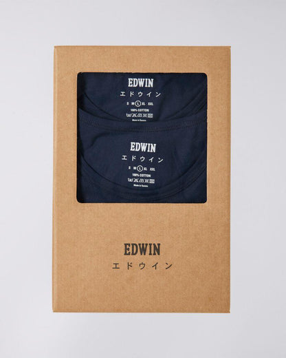 EDWIN DOUBLE PACK SS TEE - NAVY BLAZER