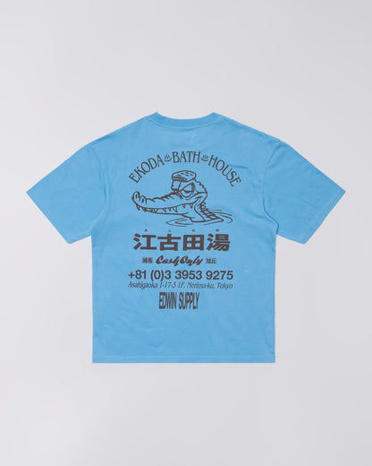 EDWIN EDOKA BATH HOUSE T-SHIRT - AZURE BLUE