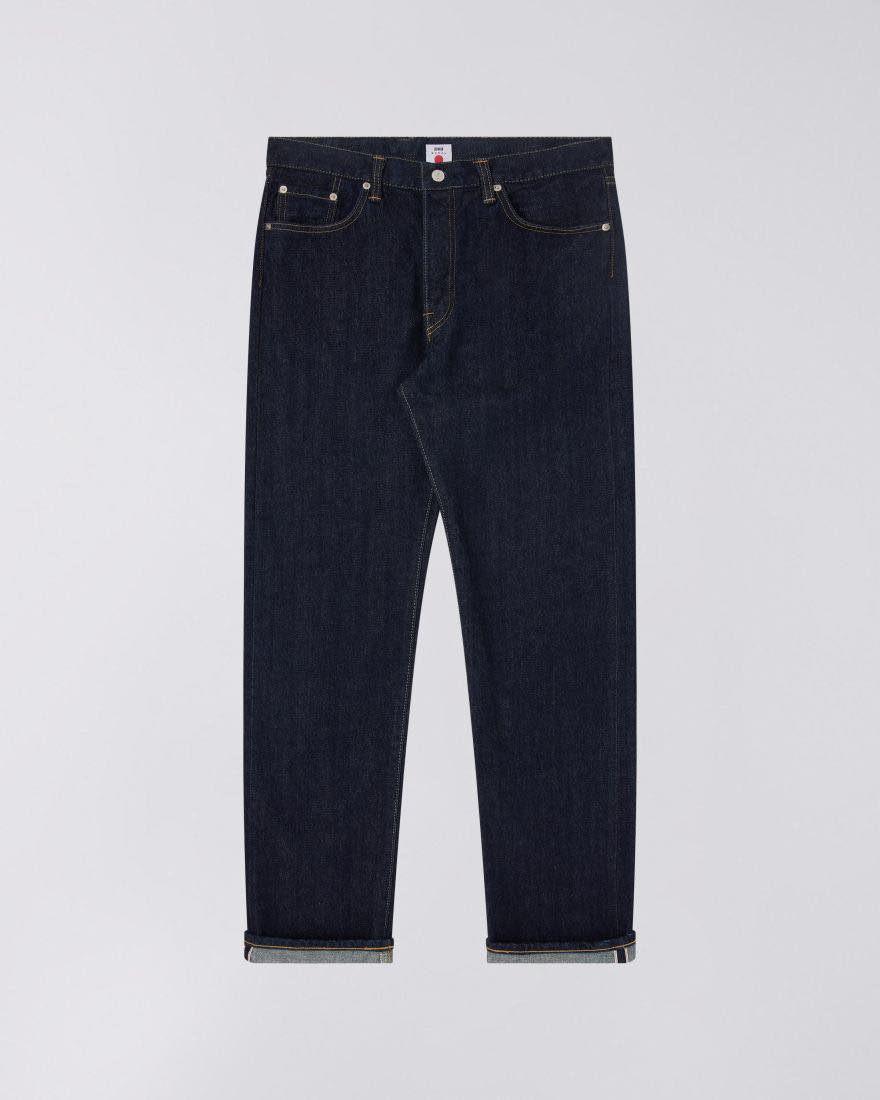 EDWIN LOOSE STRAIGHT JEANS KURABO RED SELVEDGE 14 OZ INDIGO RECYCLE INDIGO DENIM - BLUE RINSED