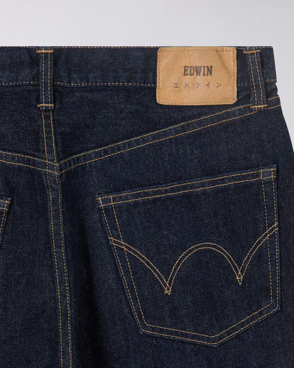 EDWIN LOOSE STRAIGHT JEANS KURABO RED SELVEDGE 14 OZ INDIGO RECYCLE INDIGO DENIM - BLUE RINSED