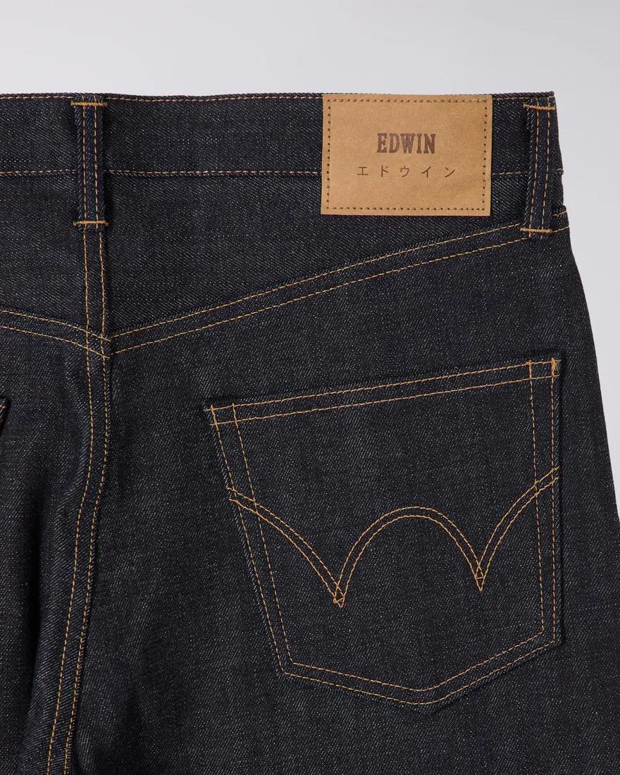 EDWIN LOOSE STRAIGHT JEANS KURABO RED SELVEDGE 14 OZ RECYCLE INDIGO DENIM - BLUE UNWASHED