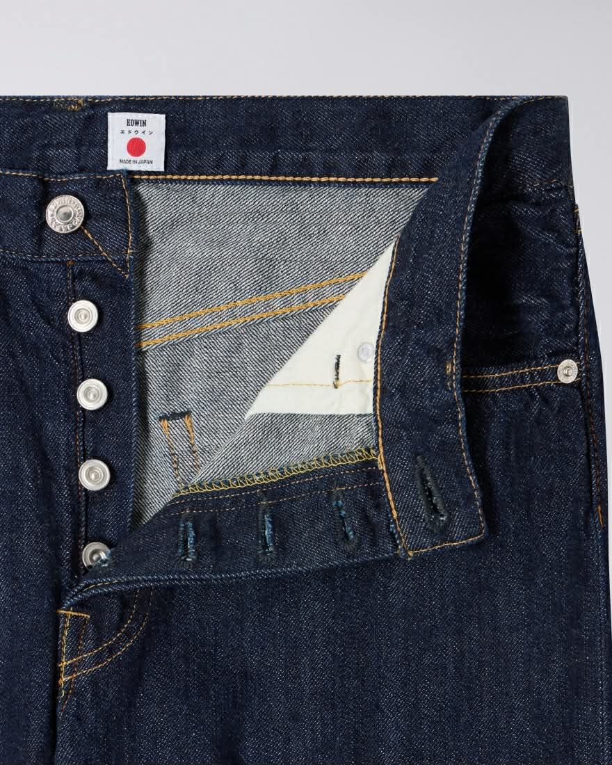 EDWIN REGULAR STRAIGHT JEANS KAIHARA 10,5 OZ INDIGO DENIM - BLUE RINSED