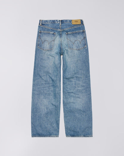 EDWIN WIDE PANT KAIHARA DARK PURE INDIGO SELVEDGE 13.5 OZ DENIM - MID USED PAINT