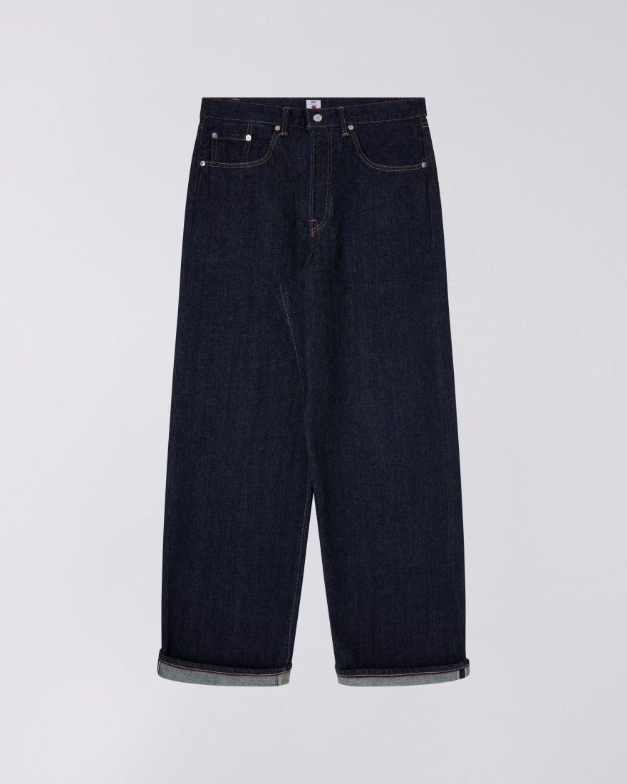 EDWIN WIDE PANT KURABO RECYCLE DENIM RED SELVEDGE 14 OZ - BLUE RINSED