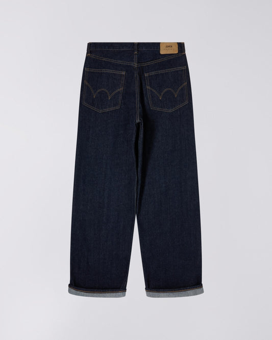 EDWIN WIDE PANT KURABO RECYCLE DENIM RED SELVEDGE 14 OZ - BLUE RINSED