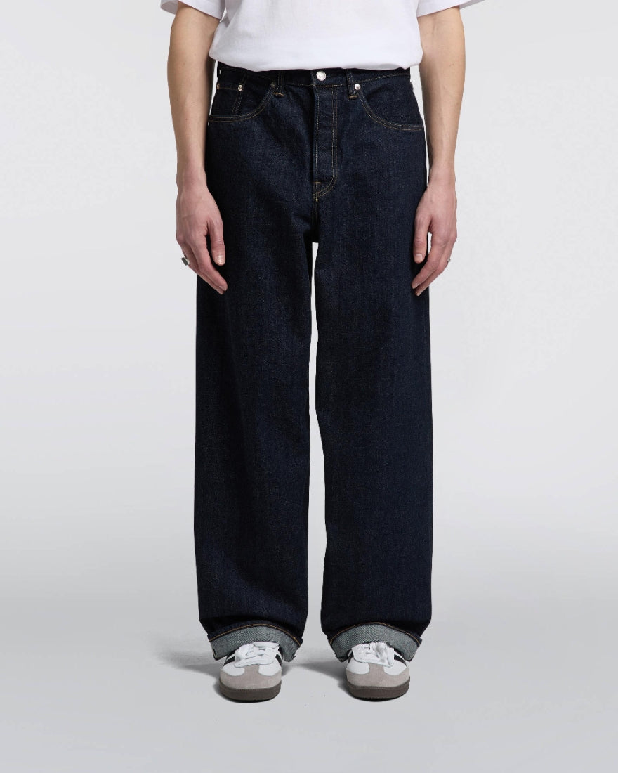 EDWIN WIDE PANT KURABO RECYCLE DENIM RED SELVEDGE 14 OZ - BLUE RINSED