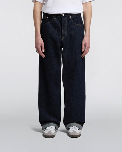 EDWIN WIDE PANT KURABO RECYCLE DENIM RED SELVEDGE 14 OZ - BLUE RINSED