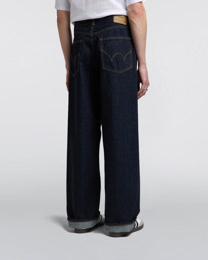 EDWIN WIDE PANT KURABO RECYCLE DENIM RED SELVEDGE 14 OZ - BLUE RINSED