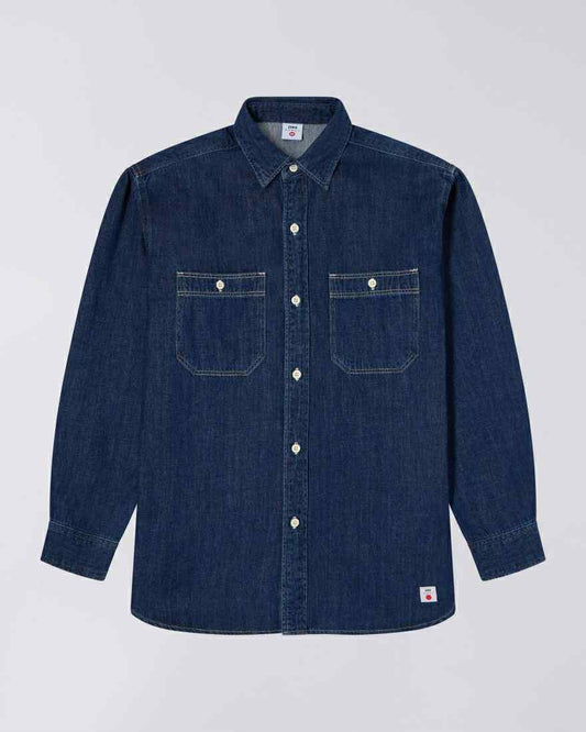 EDWIN WORK SHIRT RIGHT AND DENIM 7OZ - DARK USED